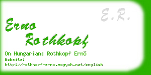 erno rothkopf business card